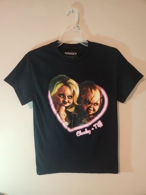 Bride Of Chucky Tiff And Chucky Graphic Tee Size Small
